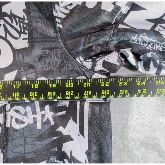 AND1 Black Grey Graffiti Full Zip Y2K Streetwear Hoodie Jacket Size Medium - Picture 10 of 13
